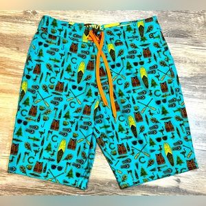 Men’s Size 33” Waist. The Chive Board / Water Shorts. KCCO. Euc